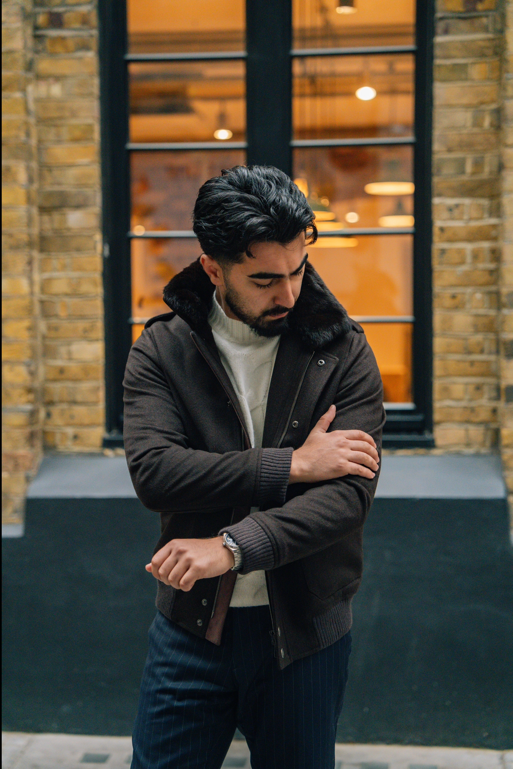 Chocolate Mink Pilot Jacket