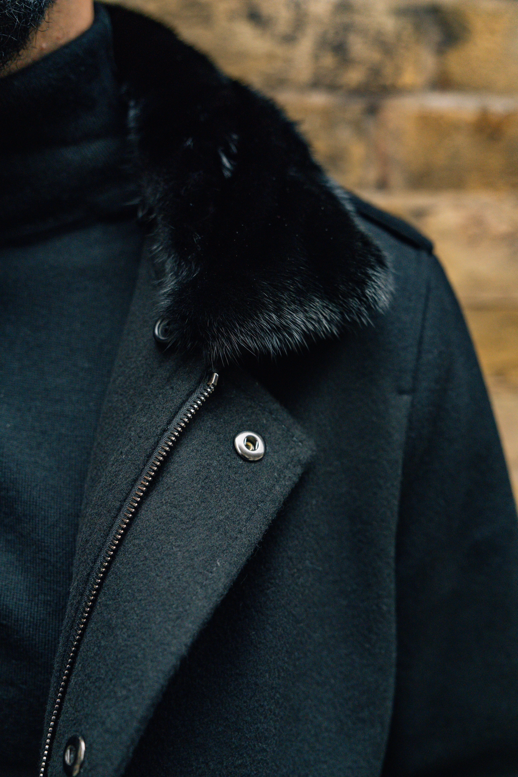 Black Mink Pilot Jacket
