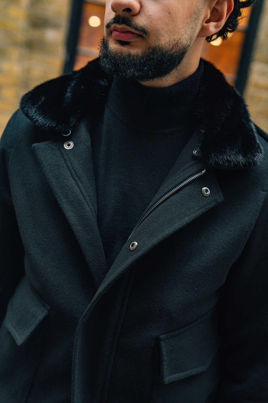 Black Mink Pilot Jacket
