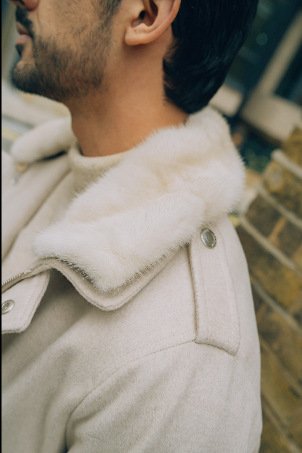 Beige Mink Pilot Jacket
