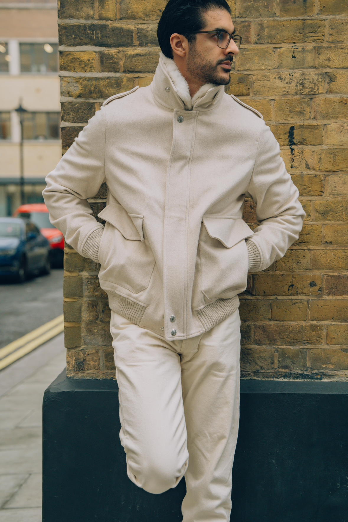 Beige Mink Pilot Jacket